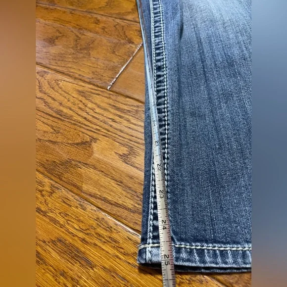 Silver Jeans Capri Suki Womens Blue Embroidered Pocket Mid Rise Denim Size 14 - Picture 13 of 14
